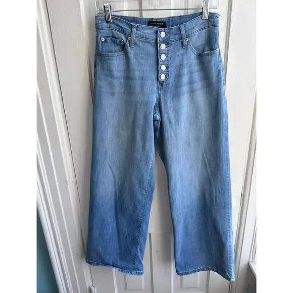 Banana Republic High-Rise Wide-Leg Jeans | Light Wash | Petite 28/6 - Picture 2 of 8